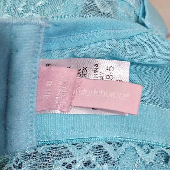48B Comfort Choice 27-0278-5 Lace Trimmed Spacer Underwire Bra Aqua - Picture 4 of 7